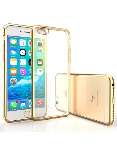 iPhone 7 Case Ultra Thin Electroplate TPU Gel Cover with Shock-Proof Bumper-Gold